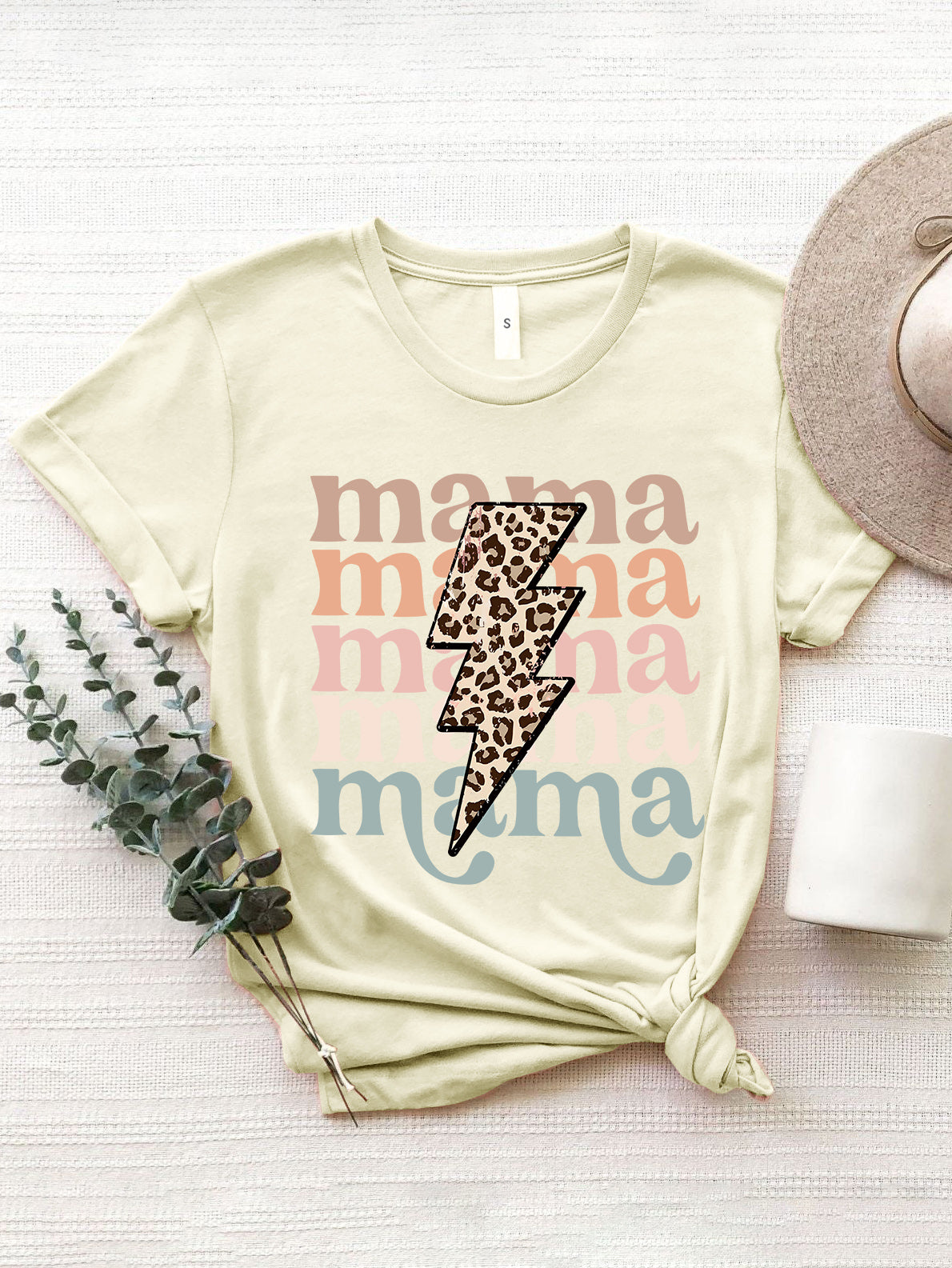 MAMA Round Neck Short Sleeve T-Shirt